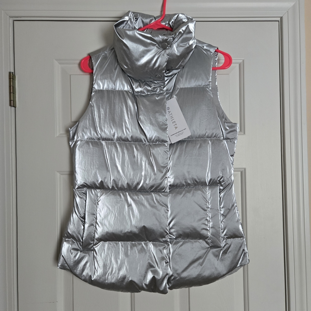 Athleta Metallic Silver Vest